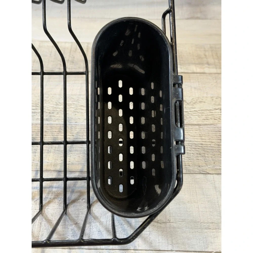 Rubbermaid Black Wire Dish Drainer Rack Silverware Basket Kitchen Sink Drying